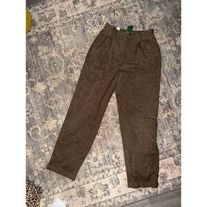 Vintage Ralph Lauren Cashmere Wool Tweed Casual Pants Cuffed